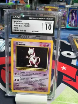 Pokemon CGC Gem Mint 10 1999 Mewtwo 10/102 Pokemon Base Set Holo - Image 1
