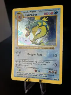 Pokemon Card - Gyarados Base Set 1st Edition Shadowless 6/102 Holo Rare MP - Image 2