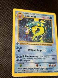 Pokemon Card - Gyarados Base Set 1st Edition Shadowless 6/102 Holo Rare MP - Image 5