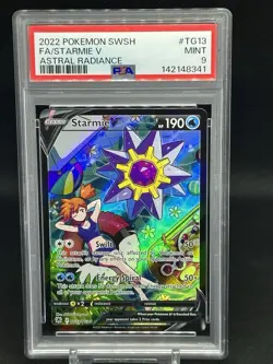 2022 POKEMON SWORD & SHIELD ASTRAL RADIANCE #TG13 FULL ART/STARMIE V PSA 9 - Image 1