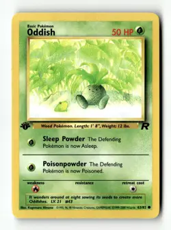 Oddish 63/82 Common Team Rocket Pokemon 1st Edition Near Mint - Image 1