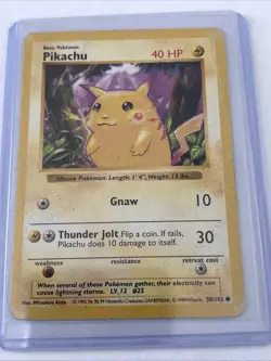 Pikachu (Red Cheeks) 058/102 Base Set (Shadowless) Regular | Pokemon TCG - Image 1