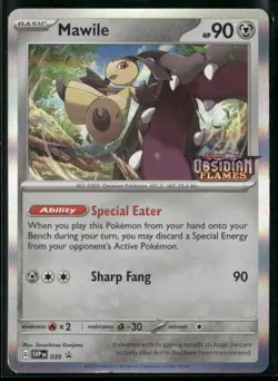 Pokemon TCG Mawile SVP039 Black Star Promo Obsidian Flames Pre Release - Image 1