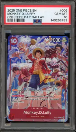 One Piece CCG Monkey.D.Luffy 2025 One Piece Day Dallas ST10-006 PSA 10 Gem Mint - Image 1