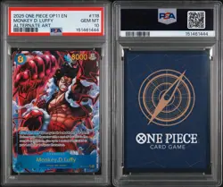 PSA 10 Monkey D. Luffy (Alt Art) A Fist of Divine Speed OP11-118 EN One Piece B5 - Image 3