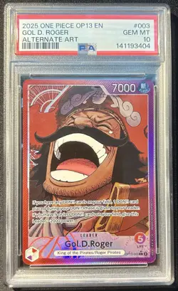 2025 ONE PIECE OP13-CARRYING ON HIS WILL ALTERNATE ART #003 GOL D. ROGER PSA 10 - Image 1