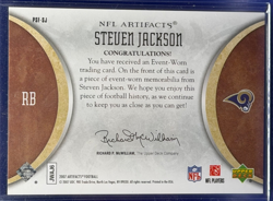 2007 NFL Artifacts Steven Jackson Photo Shoot Fabrics Dual Jersey PSF-SJ - Image 2