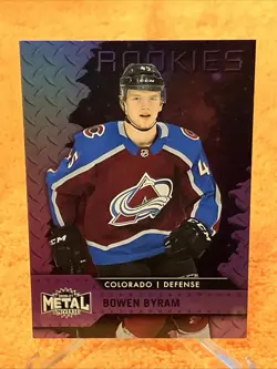 /199 Bowen Byram RC 2020-21 NHL Metal Universe #120 PURPLE SPECTRUM - Avalanche - Image 1