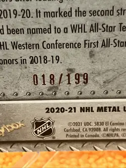 /199 Bowen Byram RC 2020-21 NHL Metal Universe #120 PURPLE SPECTRUM - Avalanche - Image 3