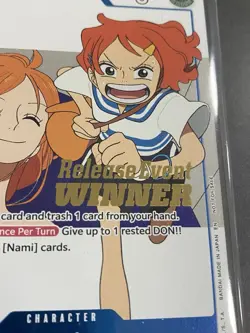 Pre-Release Winner Stamped Card Girl P-096 SEALED One Piece TCG - Image 2