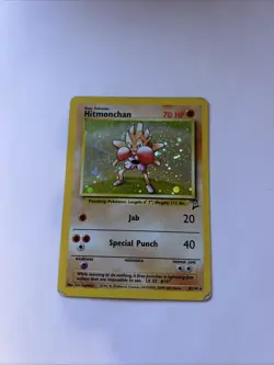 Hitmonchan 8/130 Base Set 2 Vintage Holo Rare Pokemon Card - Image 1