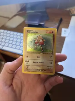Hitmonchan 8/130 Base Set 2 Vintage Holo Rare Pokemon Card - Image 3