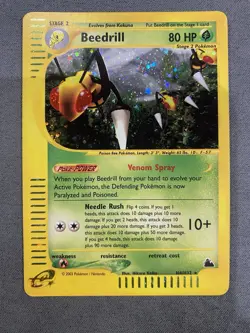 Pokemon TCG Card Beedrill H4/H32 Holo Skyridge LP - Image 1