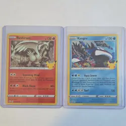 Pokemon TCG 2021 Reshiram Kyogre Promo Basic Card Lot 2 Cards English - Image 1