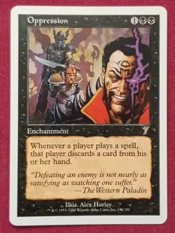 Magic The Gathering 7TH EDITION OPPRESSION black card MTG SEVENTH - Image 1