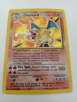 Base Set Charizard Holo Rare Pokemon Card #4/102 - Image 1