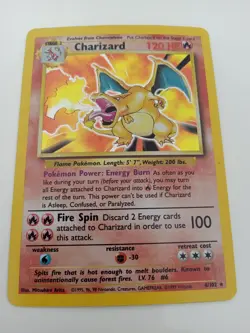 Base Set Charizard Holo Rare Pokemon Card #4/102 - Image 2