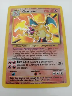Base Set Charizard Holo Rare Pokemon Card #4/102 - Image 3