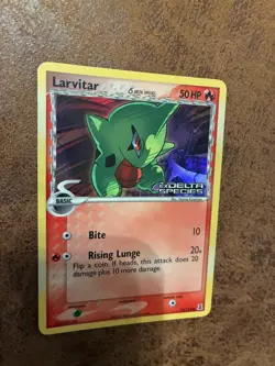 Larvitar 73/113 EX Delta Species Stamped Reverse Holo Pokemon TCG Card - Image 1