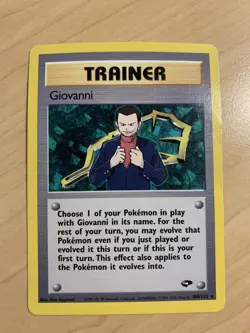 Pokemon - Giovanni 104/132 Non Holo Rare Trainer Card Gym Challenge - LP - Image 1