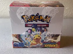 Surging Sparks Booster Box Sealed 36 Packs With Protector + Pikachu Card - Image 2
