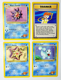 Misty's Lot (4) - NM* Vintage Gym Hero WOTC Pokemon Card - Starmie, Staryu, Seel - Image 1