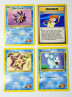 Misty's Lot (4) - NM* Vintage Gym Hero WOTC Pokemon Card - Starmie, Staryu, Seel - Image 2