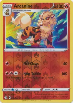 Reverse Holo Arcanine 033/264 Fusion Strike Rare Pokemon TCG - Image 1