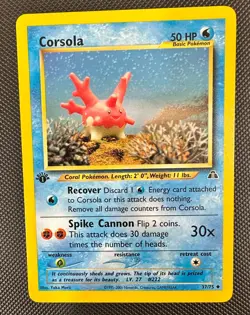 Pokemon 2001 Neo Discovery 1st Edition CORSOLA #37/75 NM - never played - Image 1