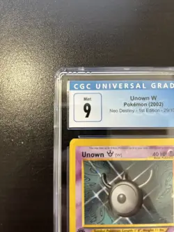 Pokemon 2002 Unown W Neo Destiny 1st Edition NON Holo Rare #29 CGC 9 Mint - Image 2