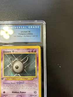 Pokemon 2002 Unown W Neo Destiny 1st Edition NON Holo Rare #29 CGC 9 Mint - Image 5