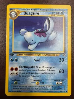 Pokemon Quagsire 45/111 1st Edition Neo Genesis Uncommon 2000 WOTC Vintage NM - Image 1