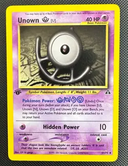 Pokemon 2002 Neo DESTINY 1st Edition UNOWN U 51/105 NM - never played - Image 1