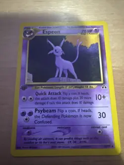 Pokemon TCG Espeon Neo Discovery 20/75 Rare 1st Edition - Image 1