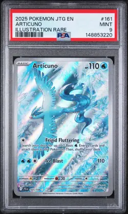 2025 Pokemon JTG EN Articuno Illustration Rare #161 PSA 9 - Image 1