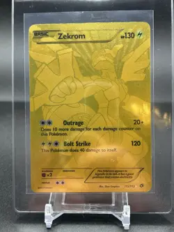 2013 Pokemon Black & White Legendary Treasures Zekrom Gold 115/113 Secret Rare - Image 1
