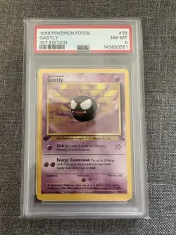 PSA 8 1st Edition Gastly Pokemon Fossil 1999 #33 Uncommon Near Mint Fresh Slab - Image 3