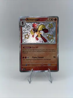 Pokemon TCG Armarouge 115/091 Paldean Fates Shiny Holo Rare Card - Image 1