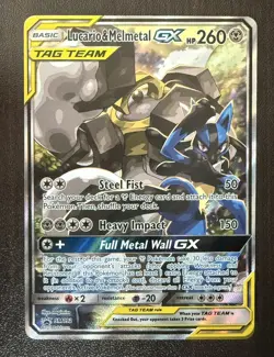 Pokemon Card Lucario & Melmetal GX SM192 - Tag Team Black Star Promo Card - NM - Image 1