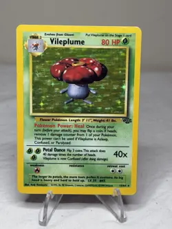 Pokemon TCG Vileplume Holo Unlimited Rare Card Jungle 15/64 - Image 1