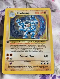 Machamp 1st Edition Holo – Base Set (8/102) 1999 WOTC Vintage Pokemon Card - Image 1