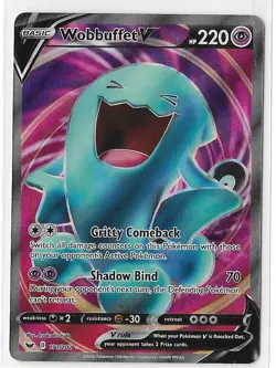 Wobbuffet V 191/202 Sword & Shield Base Set SWSH Full Art Rare Card Pokemon NM - Image 1
