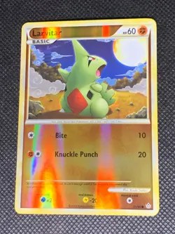 Larvitar 51/95 Reverse Holo - HGSS Unleashed Pokemon Card - NM - Image 1