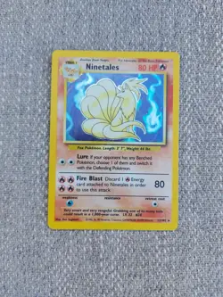 Pokemon TCG Ninetales Holo Rare Card Base Set 12/102 LP - Image 1