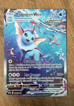 Vaporeon VMAX SWSH182 Pokemon TCG Black Star Promo Card NM - Standard Size - Image 1