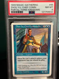 Zhou Yu Chief Commander MTG Portal Three Kingdoms P3K PSA 8 1999 Magic - Image 1