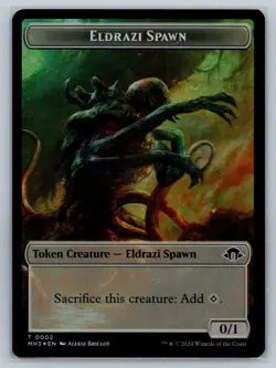 MTG MH3 Foil Double Sided 001 Copy / 002 Eldrazi Spawn Token Creature - Image 2