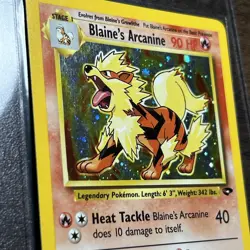 Pokemon Blaine's Arcanine Gym Challenge Holo Rare 1/132 90 HP Unlimited English - Image 4
