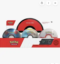 Lot Of 6 - Sealed Pokemon Ball Tins. 3 Booster Packs in Each Tin & 2 Stickers. - Image 1