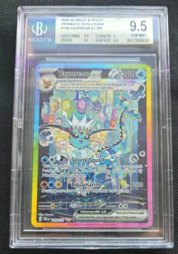 Pokemon Prismatic Evolutions Vaporeon ex #149 special illustration rare BGS 9.5 - Image 1